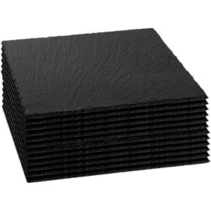 Argon Tableware 12x Square Slate Placemats 33cm Natural Rustic Dining Table Place Mats Set Argon Tableware 12x Square Slate Placemats 33cm Natural Rustic Dining Table Place Mats Set