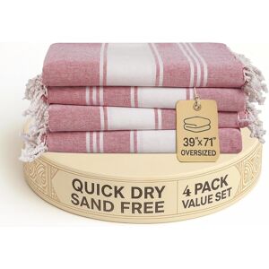 Lane Linen Oversized Beach Towels – Set Of 4, 39\"X71\" Turkish Cotton Rich & Q Lane Linen Oversized Beach Towels – Set Of 4, 39\"X71\" Turkish Cotton Rich & Q
