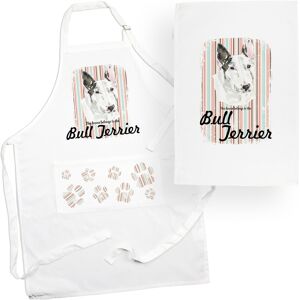 Purely Home Bull Terrier Tea Towel & Apron Set - Dogs & Paw Prints Kitchen Linens Gifts Purely Home Bull Terrier Tea Towel & Apron Set - Dogs & Paw Prints Kitchen Linens Gifts