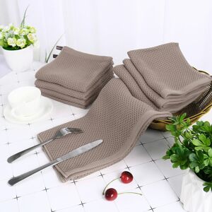 Piccocasa 8pcs 100% Cotton Waffle Dish Cloth Kitchen Tea Towel Set For Home Brown Piccocasa 8pcs 100% Cotton Waffle Dish Cloth Kitchen Tea Towel Set For Home Brown