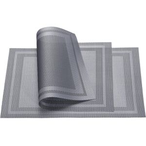 Uxcell Place Mats 450x300mm 8pcs Pvc Table Washable Woven Placemat, Gray Uxcell Place Mats 450x300mm 8pcs Pvc Table Washable Woven Placemat, Gray