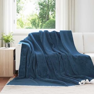 Vidaxl Throw Blanket Navy Blue 220 X 240 Cm Fleece Vidaxl Throw Blanket Navy Blue 220 X 240 Cm Fleece