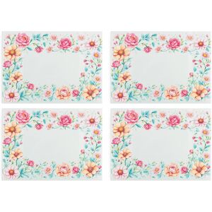 Purely Home Pink Floral Glass Placemats Set - Pretty Flower Table Mats Gift 4pk Purely Home Pink Floral Glass Placemats Set - Pretty Flower Table Mats Gift 4pk