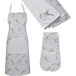 Cooksmart 5 Piece Apron & Glove Set Double Oven Gloves & Tea Towels Perfect F Cooksmart 5 Piece Apron & Glove Set Double Oven Gloves & Tea Towels Perfect F