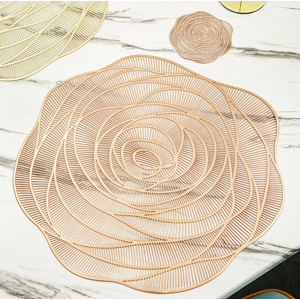 Does Not Apply Round Gold Placemats - 6 Pack Decorative Pvc Placemats - Hollow Table Place Mats Does Not Apply Round Gold Placemats - 6 Pack Decorative Pvc Placemats - Hollow Table Place Mats