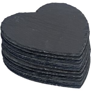 Argon Tableware 12x Heart Slate Placemats 25cm Natural Rustic Dining Table Place Mats Set Argon Tableware 12x Heart Slate Placemats 25cm Natural Rustic Dining Table Place Mats Set