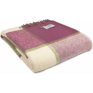 Tweedmill Textiles Ltd Tweedmill Textiles Throw 100% Wool Bed Blanket Block Check Raspberry Green Cream Tweedmill Textiles Ltd Tweedmill Textiles Throw 100% Wool Bed Blanket Block Check Raspberry Green Cream