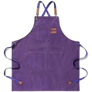 2x(Canvas Kitchen Apron For Men Women Chef Cooking Apron Back 36818 2x(Canvas Kitchen Apron For Men Women Chef Cooking Apron Back 36818