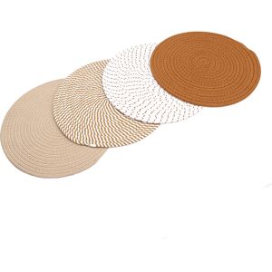 4pcs 13in Round Woven Placemat Set Bohemian Table Weave Place Matfor Kitchen 4pcs 13in Round Woven Placemat Set Bohemian Table Weave Place Matfor Kitchen