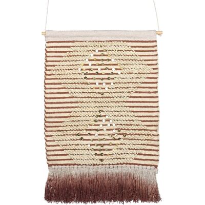Beliani Cotton Wall Hanging - Geometric Pattern Boho Style Beliani Cotton Wall Hanging - Geometric Pattern Boho Style