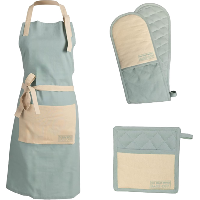 Does Not Apply Gbbo Cotton Kitchen Set Apron Oven Gloves Pot Holder Heat Resistant Duck Egg Blu Does Not Apply Gbbo Cotton Kitchen Set Apron Oven Gloves Pot Holder Heat Resistant Duck Egg Blu