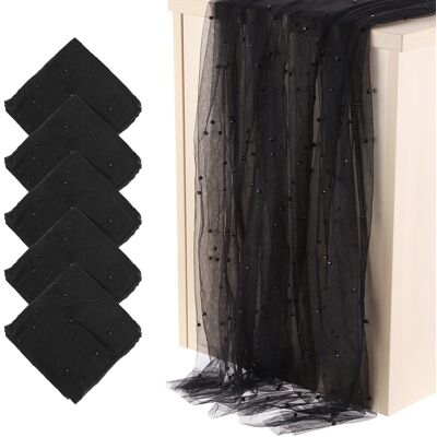 Uxcell 5pcs Black Table Runner 63 X 120 Inch Pearl Table Cloth Wedding Decor Uxcell 5pcs Black Table Runner 63 X 120 Inch Pearl Table Cloth Wedding Decor