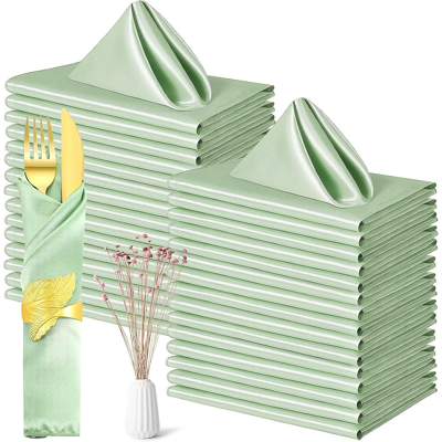Branded 50 Pack Sage Green Satin Napkins 43 X 43 Cm Reusable Cloth Dinner Napkins For We Branded 50 Pack Sage Green Satin Napkins 43 X 43 Cm Reusable Cloth Dinner Napkins For We
