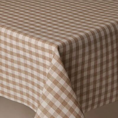 Doreen Preston & Son Mirha Yarn Dyed Natural Check Acrylic Tablecloth Doreen Preston & Son Mirha Yarn Dyed Natural Check Acrylic Tablecloth