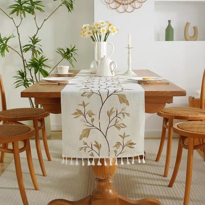 Does Not Apply Luxury Embroidered Cotton Linen Table Runner Tablecloth Tassel For Home Dinning Does Not Apply Luxury Embroidered Cotton Linen Table Runner Tablecloth Tassel For Home Dinning