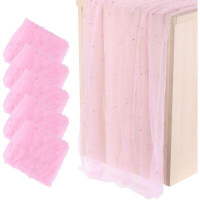 Uxcell 5pcs Light Pink Table Runner 63 X 120 Inch Pearl Table Cloth Wedding Decor Uxcell 5pcs Light Pink Table Runner 63 X 120 Inch Pearl Table Cloth Wedding Decor