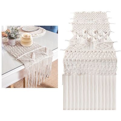 Macrame Table Runner, Boho Wedding Table Decor, Handwoven Vintage Farmhouse9223 Macrame Table Runner, Boho Wedding Table Decor, Handwoven Vintage Farmhouse9223