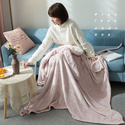 .›hooded Blanket Wearable Polyester Plush Ear Hooded Blanket Throw Soft W .›hooded Blanket Wearable Polyester Plush Ear Hooded Blanket Throw Soft W