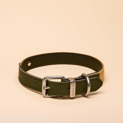 Rosewood X Joules Khaki Dog Collar, Medium – Durable Leather And Webbing Deta Rosewood X Joules Khaki Dog Collar, Medium – Durable Leather And Webbing Deta