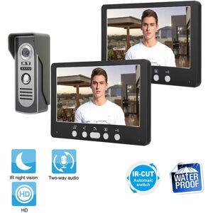 Black 7in Tft Camera 2 Monitors Video Doorbell Intercom Night View System 815 .. Black 7in Tft Camera 2 Monitors Video Doorbell Intercom Night View System 815 ..