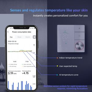 Black Smart Thermostat For House Electric Floor Heating Wifi Ac Thermostat Bst Black Smart Thermostat For House Electric Floor Heating Wifi Ac Thermostat Bst