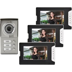 Apartment 3 Units Wired Video Door Phone Audio Visual Doorbell Intercom Ent Ou Apartment 3 Units Wired Video Door Phone Audio Visual Doorbell Intercom Ent Ou