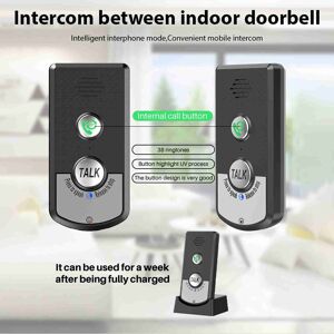 (Black 1x Outside + 2x Inside) Wireless Intercom Doorbell 1000m Talking (Black 1x Outside + 2x Inside) Wireless Intercom Doorbell 1000m Talking