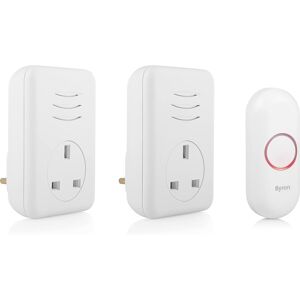 Byron Wireless Doorbell Set With 2 Plug-Through Chimes And 150m Range Byron Wireless Doorbell Set With 2 Plug-Through Chimes And 150m Range