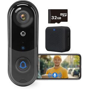 Taishixing 1080p Wireless Video Doorbell Camera With Night Vision And 32gb Sd Card Taishixing 1080p Wireless Video Doorbell Camera With Night Vision And 32gb Sd Card