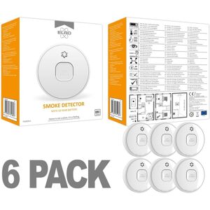 6 Pack Elro Fs2010 Smoke Detector With 10-Year Battery - Compliant With En14604 6 Pack Elro Fs2010 Smoke Detector With 10-Year Battery - Compliant With En14604