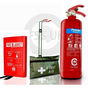 Fss Uk Bsi 2 Kg Powder Abc Fire Extinguisher Home Office Kitchen+hard Blanket+1st Aid Fss Uk Bsi 2 Kg Powder Abc Fire Extinguisher Home Office Kitchen+hard Blanket+1st Aid