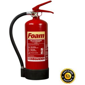 Commander Fire Extinguisher Foam 3 Litre With Bracket, 3ltr, Ce Kitemarked 5 Year Warranty Commander Fire Extinguisher Foam 3 Litre With Bracket, 3ltr, Ce Kitemarked 5 Year Warranty