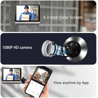 Smart Video Doorbell 4.3in 1080p Wireless 2 Way Intercom Pir Motion Detection Smart Video Doorbell 4.3in 1080p Wireless 2 Way Intercom Pir Motion Detection