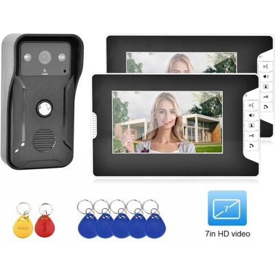 `7inch Night Doorbell Id Card Security Intercom Camera Video Door Phon Bl `7inch Night Doorbell Id Card Security Intercom Camera Video Door Phon Bl
