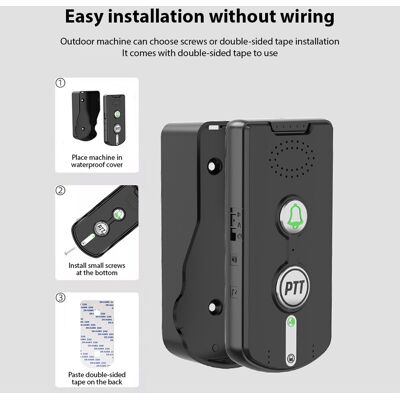 Wireless Doorbell Intercom Rechargeable 1000m/3280ft Distance Smart Intercom Doo Wireless Doorbell Intercom Rechargeable 1000m/3280ft Distance Smart Intercom Doo