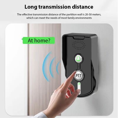 Wireless Doorbell Intercom Rechargeable 1000m/3280ft Long Distance Smart(Black)~ Wireless Doorbell Intercom Rechargeable 1000m/3280ft Long Distance Smart(Black)~