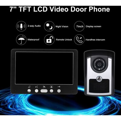 7 Inch Monitor Hd Camera Video Door Phone Doorbell Intercom System Ir Night 7 Inch Monitor Hd Camera Video Door Phone Doorbell Intercom System Ir Night