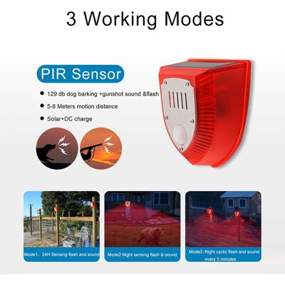 New Solar Strobe Light With Pir Motion Sensor Alarm Timed Human Body Induction New Solar Strobe Light With Pir Motion Sensor Alarm Timed Human Body Induction