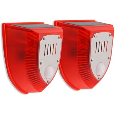 2x Solar Strobe Light With Pir Motion Sensor Alarm Timed Human Body Inducti Fis 2x Solar Strobe Light With Pir Motion Sensor Alarm Timed Human Body Inducti Fis