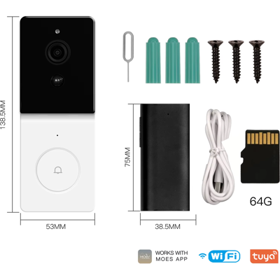 Does Not Apply Tuya Smart Wifi Video Doorbell Camera With 2-Way Audio Intercom, Night Vision & Does Not Apply Tuya Smart Wifi Video Doorbell Camera With 2-Way Audio Intercom, Night Vision &
