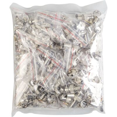 /generic 100pcs Rg59 Bnc Crimp On Connector Male Pin Plug Coax Adapter For Cctv Dvr Video /generic 100pcs Rg59 Bnc Crimp On Connector Male Pin Plug Coax Adapter For Cctv Dvr Video