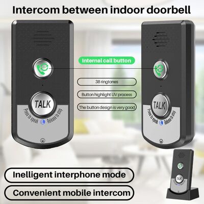 Wireless Doorbell Waterproof Long Distance Clear Voice 2 Way Talk Intercom Wireless Doorbell Waterproof Long Distance Clear Voice 2 Way Talk Intercom
