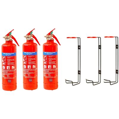Fujitsu Siemens 3 X 1 Kg Dry Powder Fire Extinguisher Home Office Car Kitchen + Wall Bracket.Ce Fujitsu Siemens 3 X 1 Kg Dry Powder Fire Extinguisher Home Office Car Kitchen + Wall Bracket.Ce