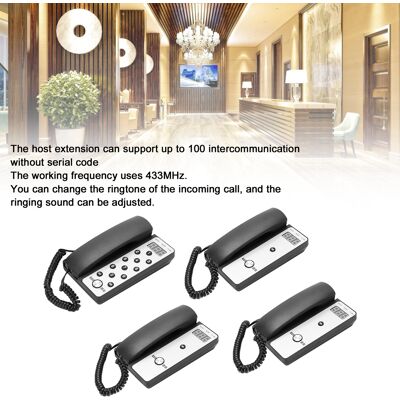 Wireless Intercom 1 Host 3 Extension Home Communication System For Hotel Wireless Intercom 1 Host 3 Extension Home Communication System For Hotel