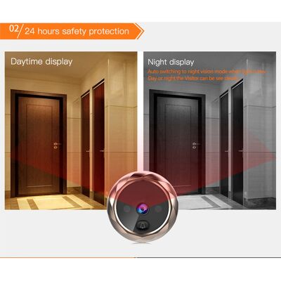 Electric Video Doorbell High Definition Camera 90° Angle Digital Door Viewergold Electric Video Doorbell High Definition Camera 90° Angle Digital Door Viewergold