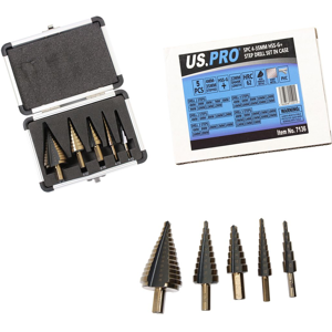 Us Pro 5pce Step Drill Set Hss-G 4-12mm X 2 6-18mm 4-22mm 6-35mm Diy Drills Drilling Us Pro 5pce Step Drill Set Hss-G 4-12mm X 2 6-18mm 4-22mm 6-35mm Diy Drills Drilling