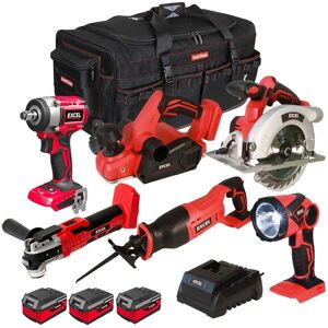 Excel 18v Cordless 6 Piece Power Tool Kit 3 X 4.0ah Battery Charger Bag Exl10193 Excel 18v Cordless 6 Piece Power Tool Kit 3 X 4.0ah Battery Charger Bag Exl10193