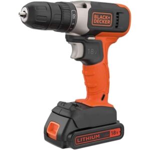 Black & Decker 18v Cordless 37nm Torque Drill Driver With Led Worklight, 1.5ah Bat Black & Decker 18v Cordless 37nm Torque Drill Driver With Led Worklight, 1.5ah Bat