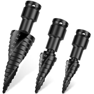 Sodial 3pcs Step Drill Bit Set, Grooved Step Drill Bit Step Drill Bit F3g83896 Sodial 3pcs Step Drill Bit Set, Grooved Step Drill Bit Step Drill Bit F3g83896