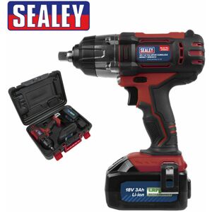 Sealey Cp400li 18v Cordless 1/2\"Sq Impact Wrench With 3.0ah Li-Ion Kit Red Sealey Cp400li 18v Cordless 1/2\"Sq Impact Wrench With 3.0ah Li-Ion Kit Red